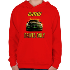 PRINTFASHION BMW-DRIVES ONLY - Gyerek kapucnis pulóver - Piros gyerek pulóver, kardigán
