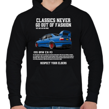 PRINTFASHION Bmw E36 M3 - Férfi kapucnis pulóver - Fekete férfi pulóver, kardigán