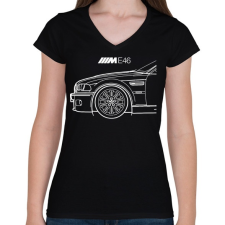 PRINTFASHION BMW E46 M power - Női V-nyakú póló - Fekete női póló