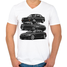 PRINTFASHION Bmw kupé evolúció - Férfi V-nyakú póló - Fehér férfi póló