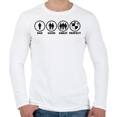 PRINTFASHION BMW LIFE - Férfi hosszú ujjú póló - Fehér