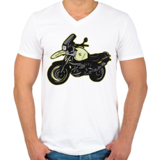 PRINTFASHION BMW r1100 gs - Férfi V-nyakú póló - Fehér