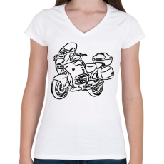 PRINTFASHION BMW R850RT - Női V-nyakú póló - Fehér