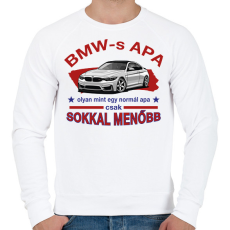 PRINTFASHION BMW-s APA - Férfi pulóver - Fehér