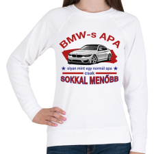 PRINTFASHION BMW-s APA - Női pulóver - Fehér női pulóver, kardigán