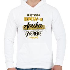 PRINTFASHION BMW-s apuka gyereke - Férfi kapucnis pulóver - Fehér
