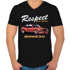 PRINTFASHION BMW tiszteld az idősebbet - Férfi V-nyakú póló - Fekete férfi póló