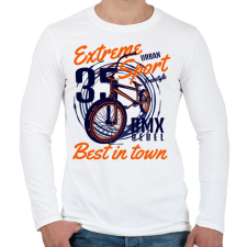 PRINTFASHION bmx - Férfi hosszú ujjú póló - Fehér férfi póló