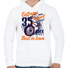 PRINTFASHION bmx - Férfi kapucnis pulóver - Fehér férfi pulóver, kardigán