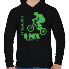 PRINTFASHION Bmx - Férfi kapucnis pulóver - Fekete