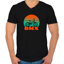 PRINTFASHION BMX - Férfi V-nyakú póló - Fekete férfi póló