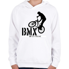 PRINTFASHION Bmx - Gyerek kapucnis pulóver - Fehér gyerek pulóver, kardigán