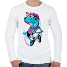 PRINTFASHION BMX kutya - Férfi hosszú ujjú póló - Fehér férfi póló