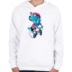 PRINTFASHION BMX kutya - Gyerek kapucnis pulóver - Fehér