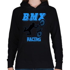 PRINTFASHION Bmx - Női kapucnis pulóver - Fekete