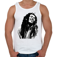 PRINTFASHION Bob Marley - Férfi atléta - Fehér atléta, trikó