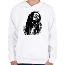 PRINTFASHION Bob Marley - Gyerek kapucnis pulóver - Fehér gyerek pulóver, kardigán