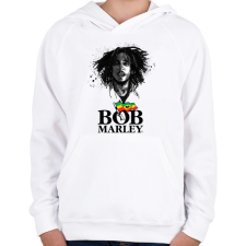 PRINTFASHION bob marley - Gyerek kapucnis pulóver - Fehér gyerek pulóver, kardigán