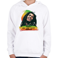 PRINTFASHION Bob Marley idézet - Gyerek kapucnis pulóver - Fehér