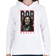 PRINTFASHION Bob Marley - Női kapucnis pulóver - Fehér női pulóver, kardigán