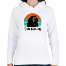 PRINTFASHION Bob Marley - Női kapucnis pulóver - Fehér női pulóver, kardigán