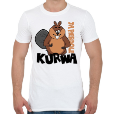 PRINTFASHION Bober Kurwa - Black - Férfi póló - Fehér