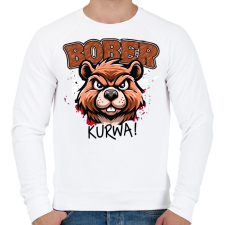 PRINTFASHION Bober kurwa - Férfi pulóver - Fehér férfi pulóver, kardigán