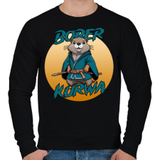 PRINTFASHION Bober kurwa - Férfi pulóver - Fekete férfi pulóver, kardigán