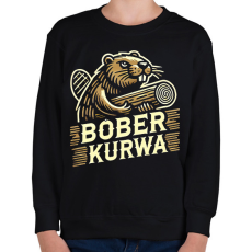 PRINTFASHION Bober kurwa - Gyerek pulóver - Fekete