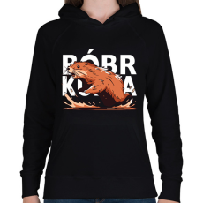 PRINTFASHION Bober Kurwa - Női kapucnis pulóver - Fekete