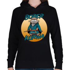 PRINTFASHION Bober kurwa - Női kapucnis pulóver - Fekete női pulóver, kardigán