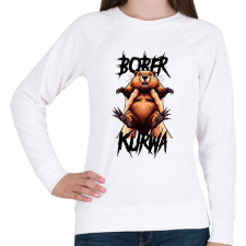 PRINTFASHION Bober Kurwa - Női pulóver - Fehér női pulóver, kardigán
