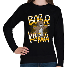 PRINTFASHION BÓBER KURWA - Női pulóver - Fekete