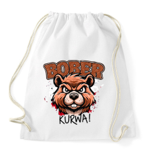 PRINTFASHION Bober kurwa - Sportzsák, Tornazsák - Fehér tornazsák