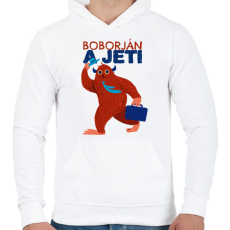 PRINTFASHION Boborján a jeti - Férfi kapucnis pulóver - Fehér