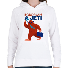 PRINTFASHION Boborján a jeti - Női kapucnis pulóver - Fehér