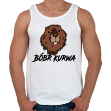 PRINTFASHION Bóbr kurwa - Férfi atléta - Fehér