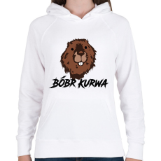 PRINTFASHION Bóbr kurwa - Női kapucnis pulóver - Fehér