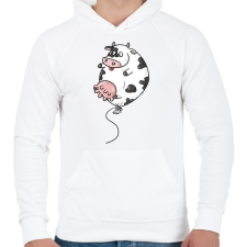 PRINTFASHION Boci lufi - Férfi kapucnis pulóver - Fehér férfi pulóver, kardigán