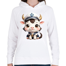 PRINTFASHION Boci - Női kapucnis pulóver - Fehér női pulóver, kardigán