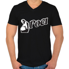 PRINTFASHION Boci Poci - Férfi V-nyakú póló - Fekete férfi póló