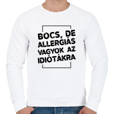 PRINTFASHION Bocs, de allergiás vagyok - Férfi pulóver - Fehér férfi pulóver, kardigán