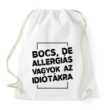 PRINTFASHION Bocs, de allergiás vagyok - Sportzsák, Tornazsák - Fehér tornazsák