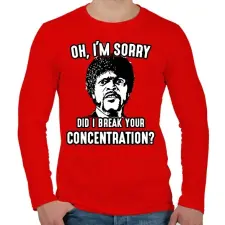 PRINTFASHION Bocs, megzavartam a koncentrálásodat? - Férfi hosszú ujjú póló - Piros férfi póló