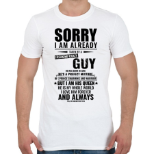 PRINTFASHION Bocsi, foglalt vagyok - Férfi póló - Fehér férfi póló