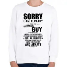 PRINTFASHION Bocsi, foglalt vagyok - Gyerek pulóver - Fehér gyerek pulóver, kardigán