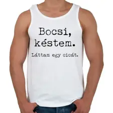 PRINTFASHION Bocsi, késtem - Férfi atléta - Fehér atléta, trikó