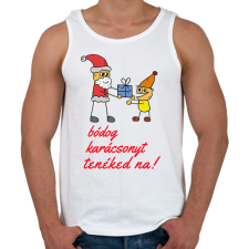 PRINTFASHION bódog karácsonyt tenéked na - Férfi atléta - Fehér atléta, trikó