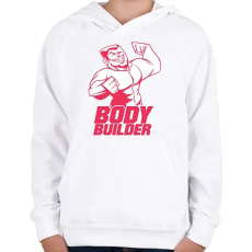 PRINTFASHION BodyBuilder - Gyerek kapucnis pulóver - Fehér