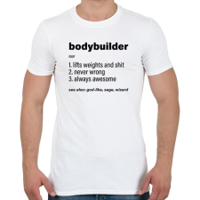 PRINTFASHION Bodybuilder jelentése - Férfi póló - Fehér férfi póló